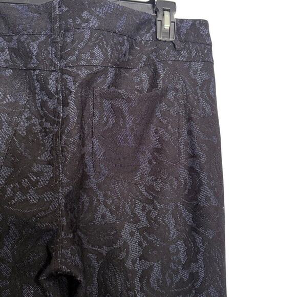 Cache Womens Textured Lace Bootcut Stretch Black Whimsigoth Floral Pants sz 14 - Picture 13 of 16